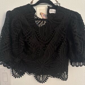 SAYLOR Black Lace Blouse